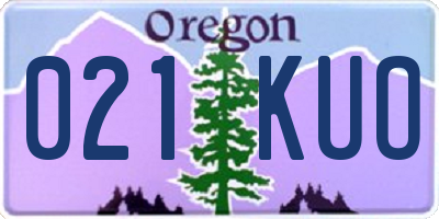 OR license plate 021KUO