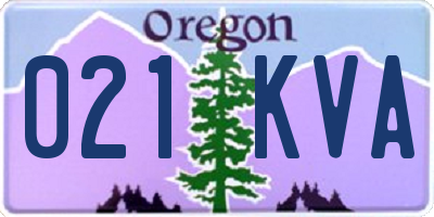 OR license plate 021KVA