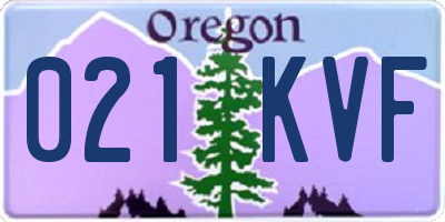 OR license plate 021KVF