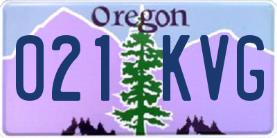 OR license plate 021KVG