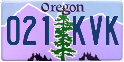 OR license plate 021KVK