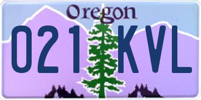 OR license plate 021KVL