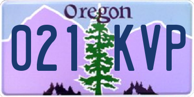 OR license plate 021KVP