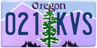 OR license plate 021KVS