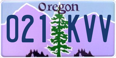 OR license plate 021KVV