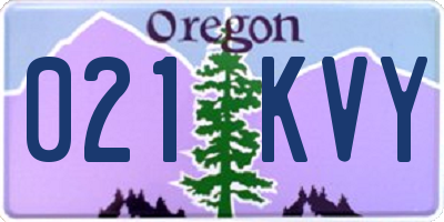 OR license plate 021KVY