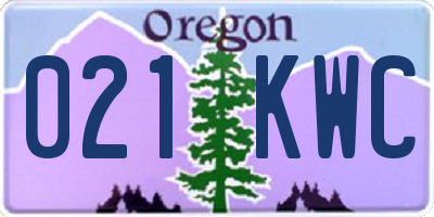 OR license plate 021KWC