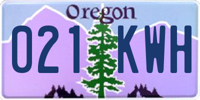 OR license plate 021KWH