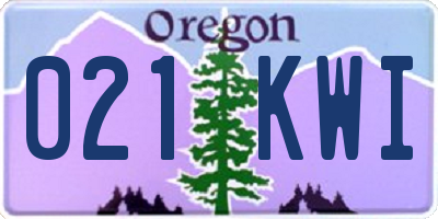 OR license plate 021KWI