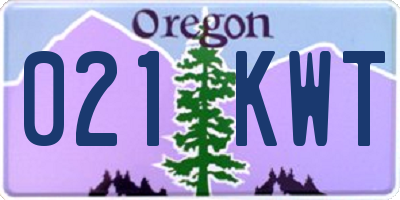 OR license plate 021KWT