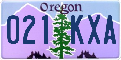 OR license plate 021KXA
