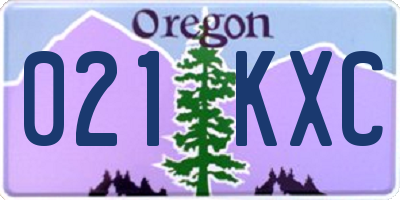 OR license plate 021KXC