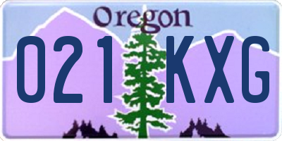 OR license plate 021KXG