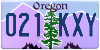 OR license plate 021KXY