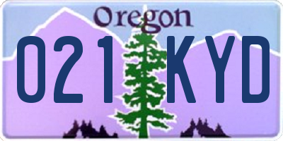 OR license plate 021KYD