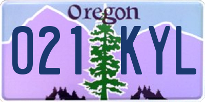 OR license plate 021KYL