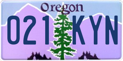 OR license plate 021KYN