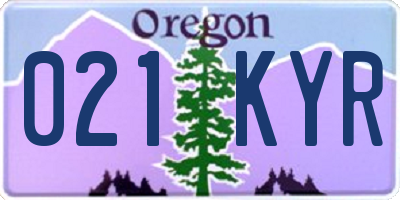 OR license plate 021KYR