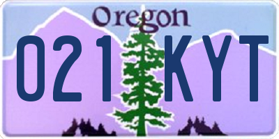 OR license plate 021KYT