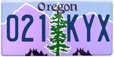 OR license plate 021KYX