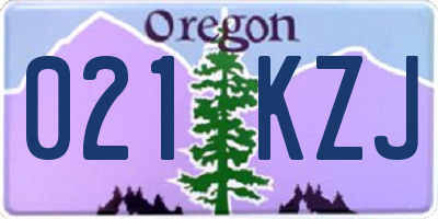 OR license plate 021KZJ