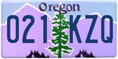 OR license plate 021KZQ