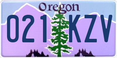 OR license plate 021KZV