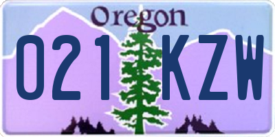 OR license plate 021KZW