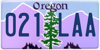OR license plate 021LAA