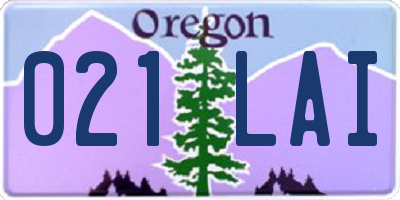 OR license plate 021LAI