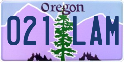 OR license plate 021LAM