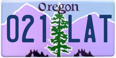 OR license plate 021LAT