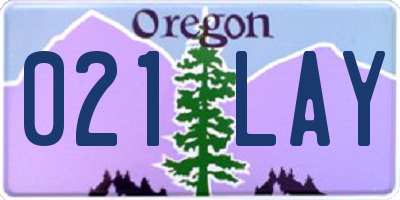 OR license plate 021LAY