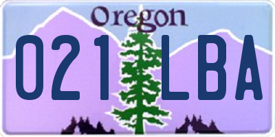 OR license plate 021LBA