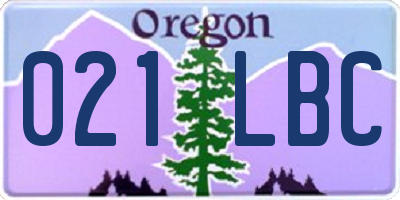 OR license plate 021LBC