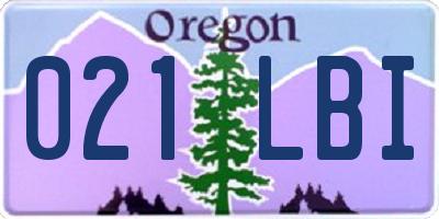 OR license plate 021LBI
