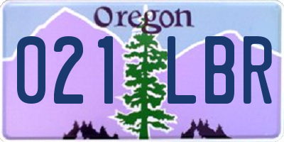 OR license plate 021LBR