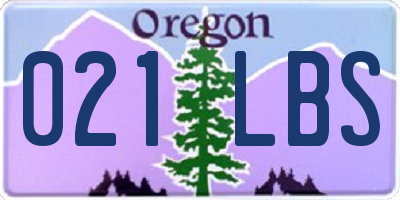 OR license plate 021LBS