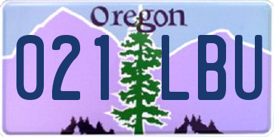 OR license plate 021LBU