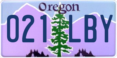 OR license plate 021LBY