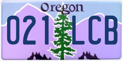 OR license plate 021LCB