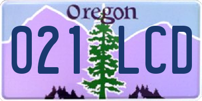 OR license plate 021LCD