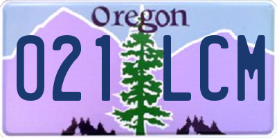OR license plate 021LCM