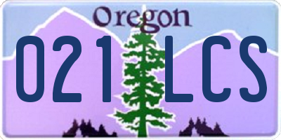 OR license plate 021LCS