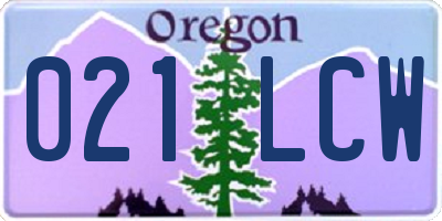 OR license plate 021LCW