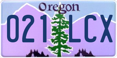 OR license plate 021LCX