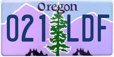 OR license plate 021LDF
