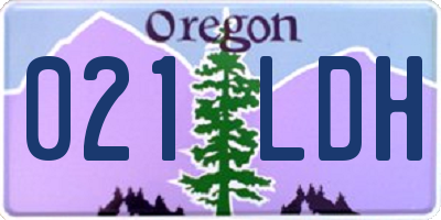 OR license plate 021LDH