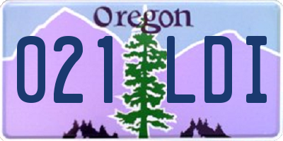 OR license plate 021LDI