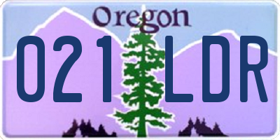 OR license plate 021LDR